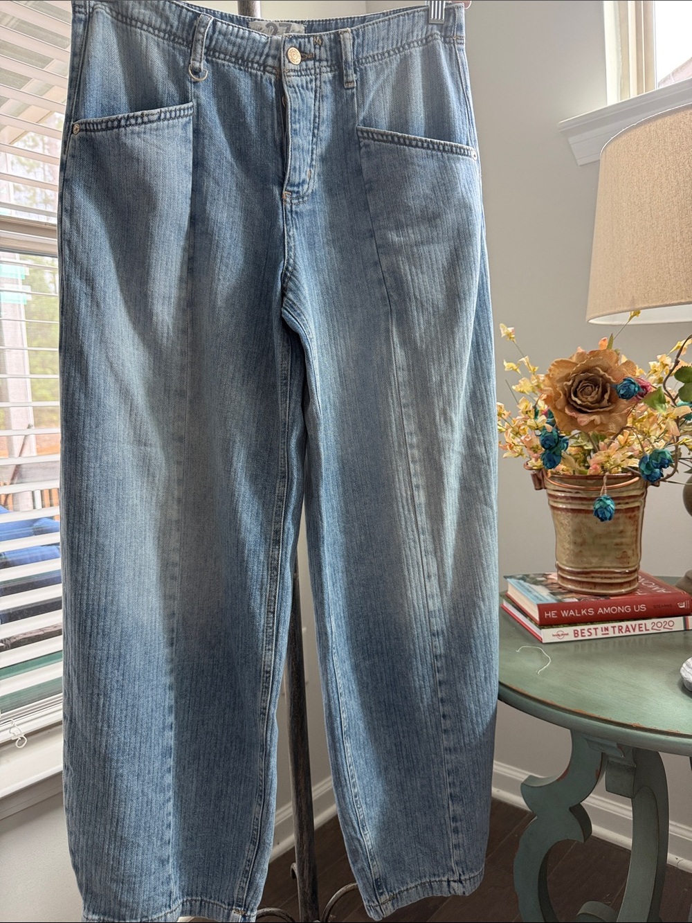 Free People WE THE FREE Wide Leg Low Rise Denim
